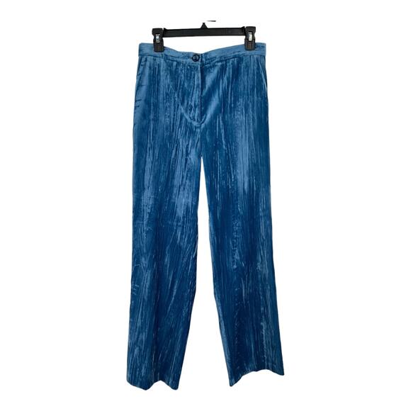Stella Nova Pants Livi straight velour blue size 38  (US:  Medium M) - Picture 2 of 7